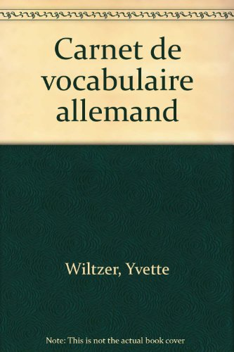 Carnet de vocabulaire allemand