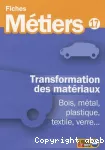 Transformation des matériaux, bois, métal, plastique, textile, verre